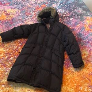 Black winter coat with fur